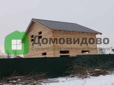 Двухэтажный дом 9х7 с мансардой из бруса