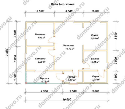 План первого этажа проекта 54